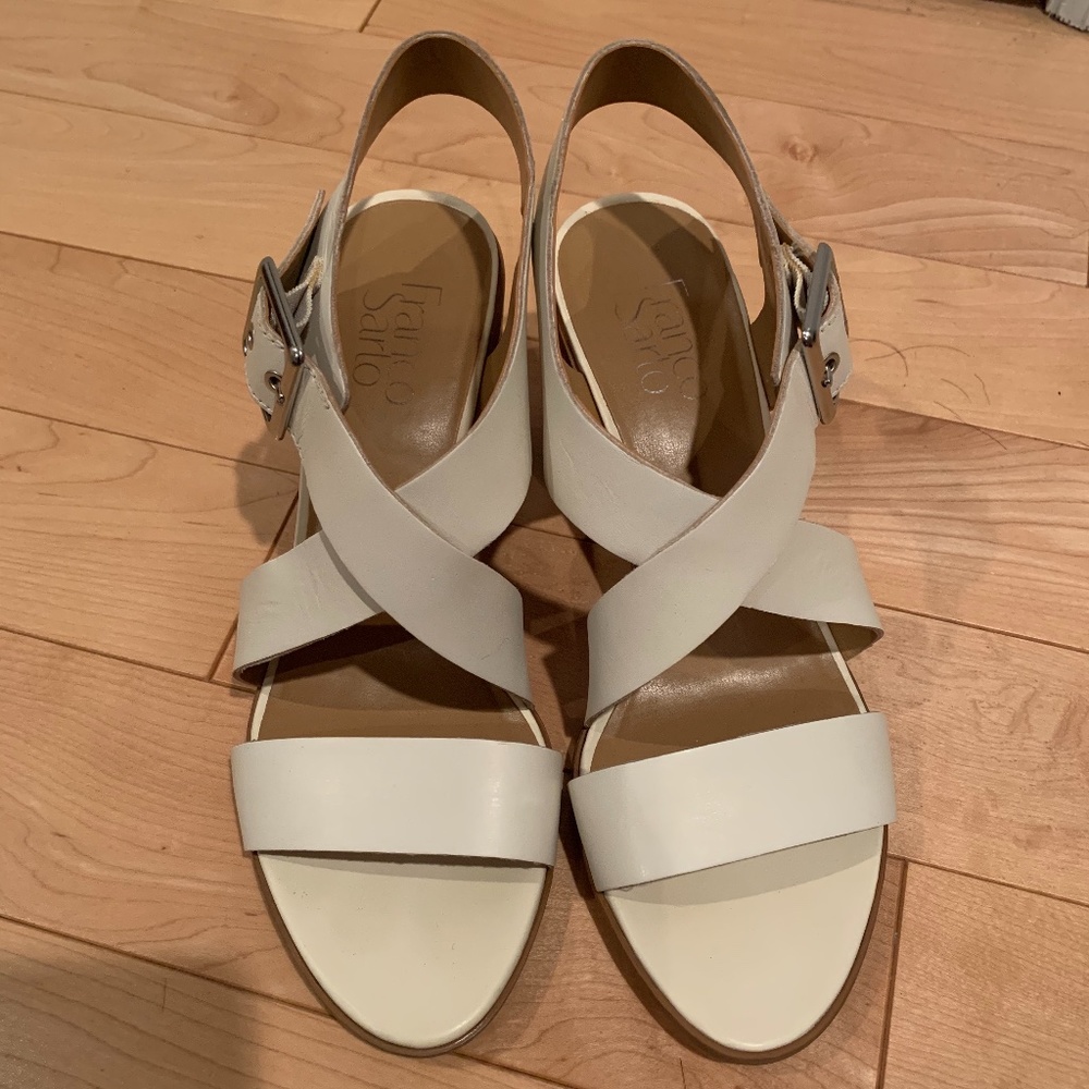 Leather Franco Sarto Cream Sandals
